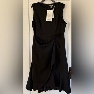 NWT Fehaute Midi Sleeveless Asymmetrical Black Dress